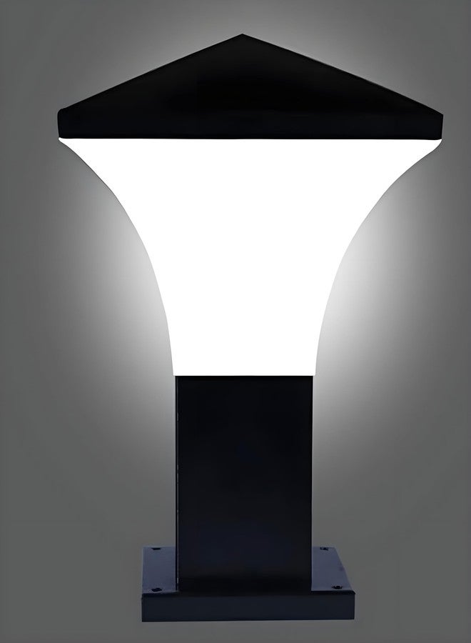 Twixle مصباح بوابة أسود لبوابة المنزل/مصباح بوابة/مصابيح بوابة خارجية مقاومة للماء/مصباح بوابة/مصابيح أعمدة بوابة خارجية للسلالم والحدود والأعمدة والحدائق (قاعدة لمبة E27) (فانتوم) (1، مع لمبة) - Image 2